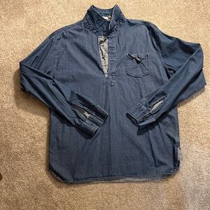 Men's Blue Casual Button Down Shirt